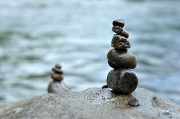 Rock stacking or rock balancing