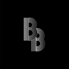 Initial letter logo BB linked white colored, isolated in black background. Vector design template elements for company identity.