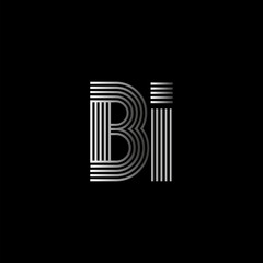 Initial letter logo BI linked white colored, isolated in black background. Vector design template elements for company identity.