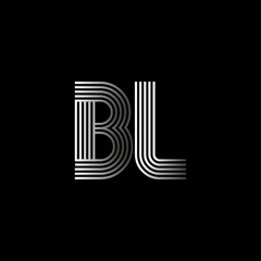 Initial letter logo BL linked white colored, isolated in black background. Vector design template elements for company identity.