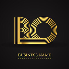 Letter BO linked logo design. Elegant golden colored symbol for your business or company identity.