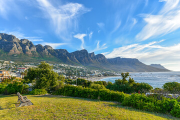Camps Bay with 12 Apostles at the background, Cape Town, Western Cape, South Africa © Burhan