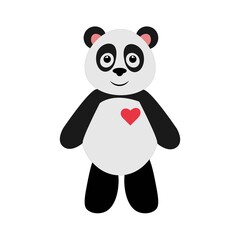 cute Panda with a heart sign