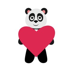 panda bear with heart
