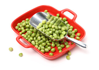Fresh peas isolated on white background