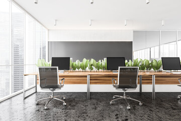 Gray and white open space office