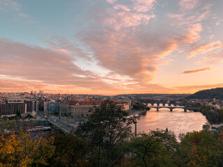 Fototapeta premium sunset over the river