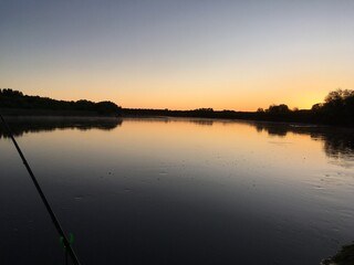 sunset over the river