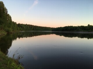 sunset over the river