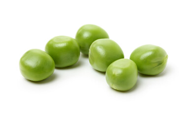 Fresh peas isolated on white background