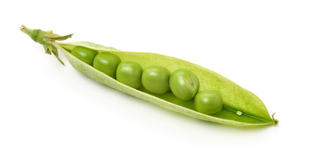 Fresh peas isolated on white background