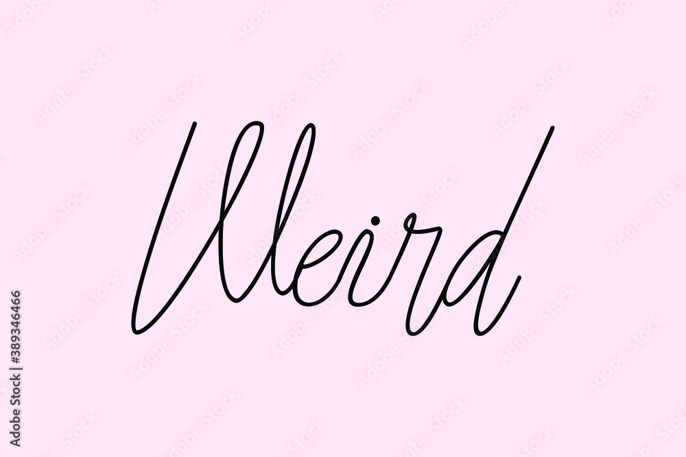 Fototapete weird cursive typography black color text on light pink background