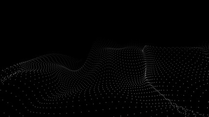 Abstract Molecural background. Particles wave. Science background. Space abstract. Futuristic point wave. 3D abstract digital wave particles. Landscape background vector. Vector illustration.