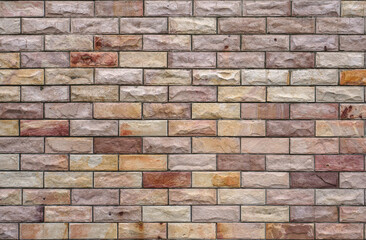 empty brown brick wall or stone floor and table loft by retro mosaic style on top view for old texture background and dark vintage wallpaper or modern interior brickwork to exterior warm construction