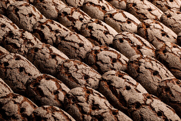 Homemade whole grain rye sourdough bread