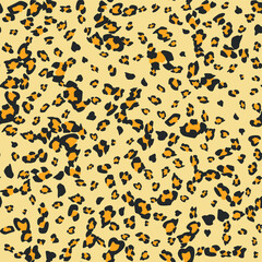 Seamless vector leopard pattern. Trendy stylish wild gepard, leopard print. Animal print background for fabric, textile, design, advertising banner.