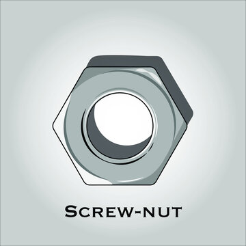Screw-nut flat icon vector. Isolated objects. Vector illustration. Simple vector for Graphic design.