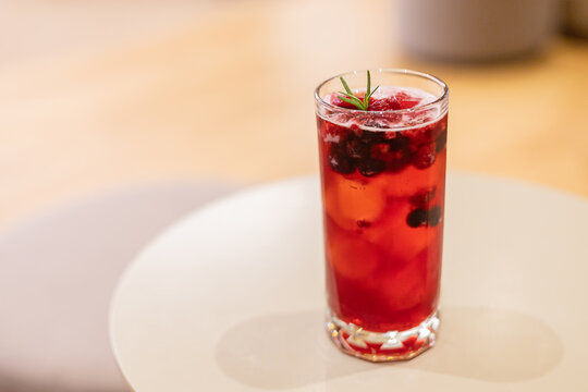 A glass of berryade, very sweet