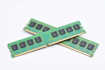 Radio components, vintage, chip set on a printed circuit Board, two boards