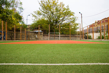 Stadium field and grass close-up