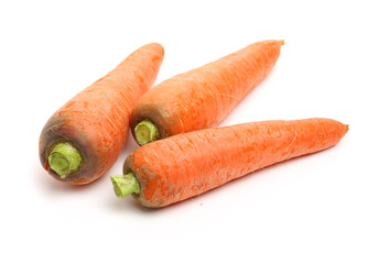fresh carrot on white background