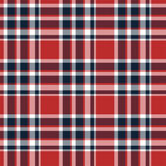 Plaid seamless pattern. Vector background of textile ornament. Flat fabric design.