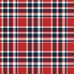 Plaid seamless pattern. Vector background of textile ornament. Flat fabric design.