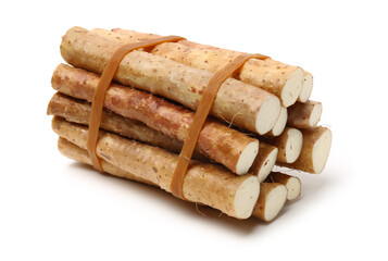 Chinese yam on white background 