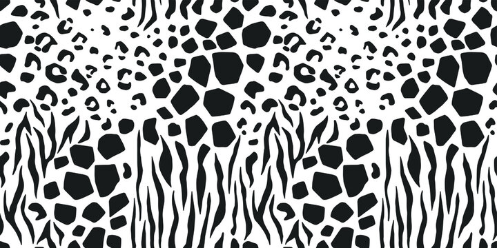 Seamless vector zebra leopard pattern. Trendy stylish wild stripes print. Animal print background for fabric, textile, design, advertising banner etc.