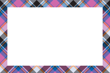 Vintage frame vector. Scottish border pattern retro style. Tartan plaid ornament.