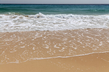 Fuerteventura, Canary Islands, wide sandy Playa del Matorral beach on Jandia peninsula