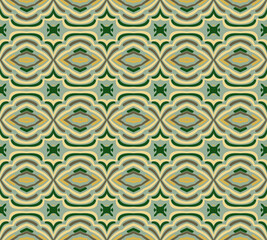 Creative color abstract geometric horizontal pattern in yellow green blue, vector seamless, can be used for printing onto fabric, interior, design, textile, pillow, carpet. Ribbons.