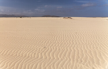 Fuerteventura, Canary Islands, nature park Dunes of Corralejo at the north of the island