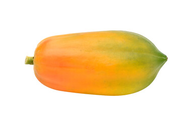 Ripe papaya fruit isolated on white background. Clipping path.