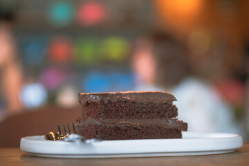 Chocolate fudge cake sliced