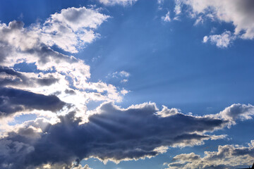 beautiful clouds in the clear blue sky