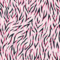 Seamless vector zebra pattern. Trendy stylish wild stripes print. Animal print background for fabric, textile, design, advertising banner etc.