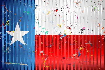 Texas flag with color stains - Illustration, 
Three dimensional flag of Texas
