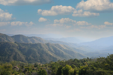 Beautiful over the mountain range at the west of thailand.