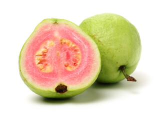 Pink guava isolated on white background