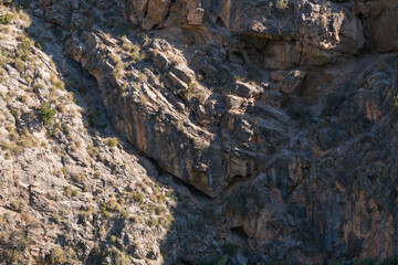 Rock wall on a mountain in southern spain