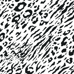 Seamless vector zebra leopard pattern. Trendy stylish wild stripes print. Animal print background for fabric, textile, design, advertising banner etc.