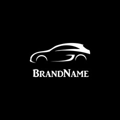 vector logo with a silhouette of a car for decoration and design