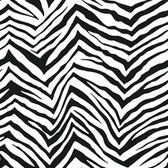 Seamless vector zebra pattern. Trendy stylish wild stripes print. Animal print background for fabric, textile, design, advertising banner etc. © Fidan.Stock