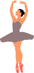 vector silhouette of a ballerina in tutu © weethiam