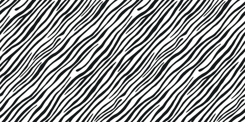 Seamless vector zebra pattern. Trendy stylish wild stripes print. Animal print background for fabric, textile, design, advertising banner etc. © Fidan.Stock