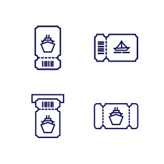 Set of Ship Ticket icon design logo vector template, Icon Symbol, Creative design concept