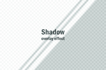 Vector shadow overlay effect. Transparent soft light and shadows from window. Mockup of transparent window shadow and natural lightning. 10 eps mesh.