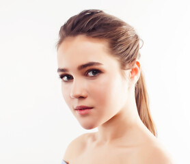 Obraz premium young pretty caucasian woman spa isolated on white background, beauty people making cosmetic care concept