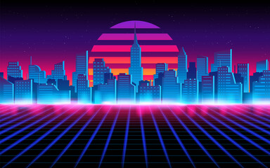 Futuristic city anescpae abstracts.Future theme concept background.vector and illustration